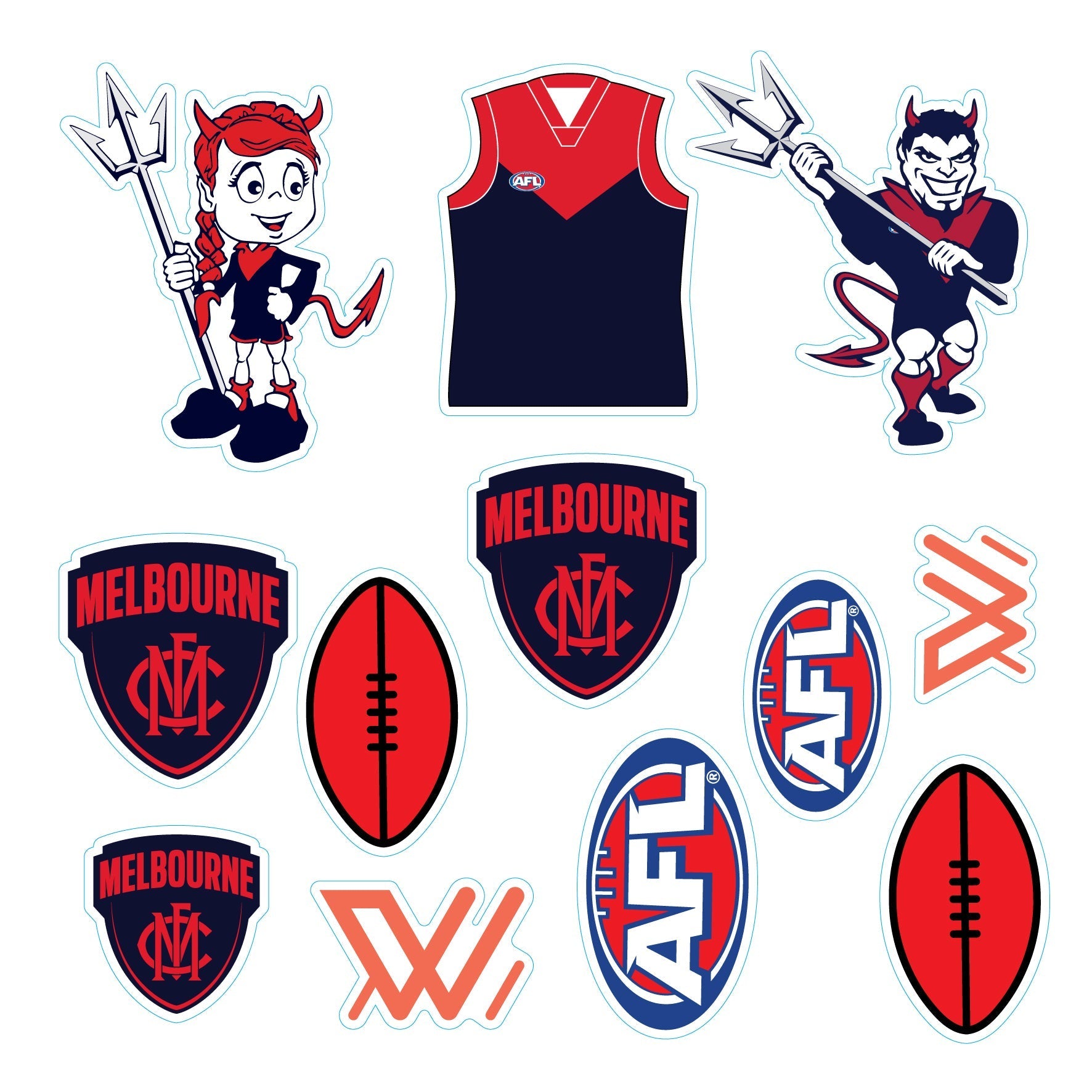 (20-PACK) AFL Licensed Individual Team Sticker Sheets - Choose Your Team!