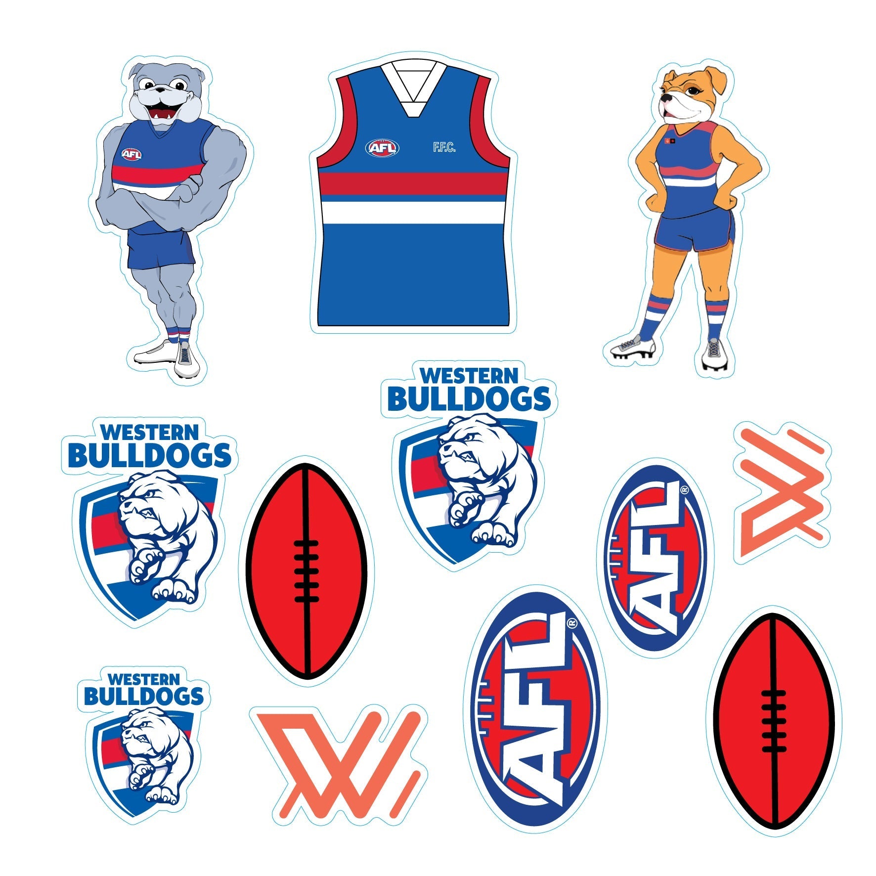 (20-PACK) AFL Licensed Individual Team Sticker Sheets - Choose Your Team!