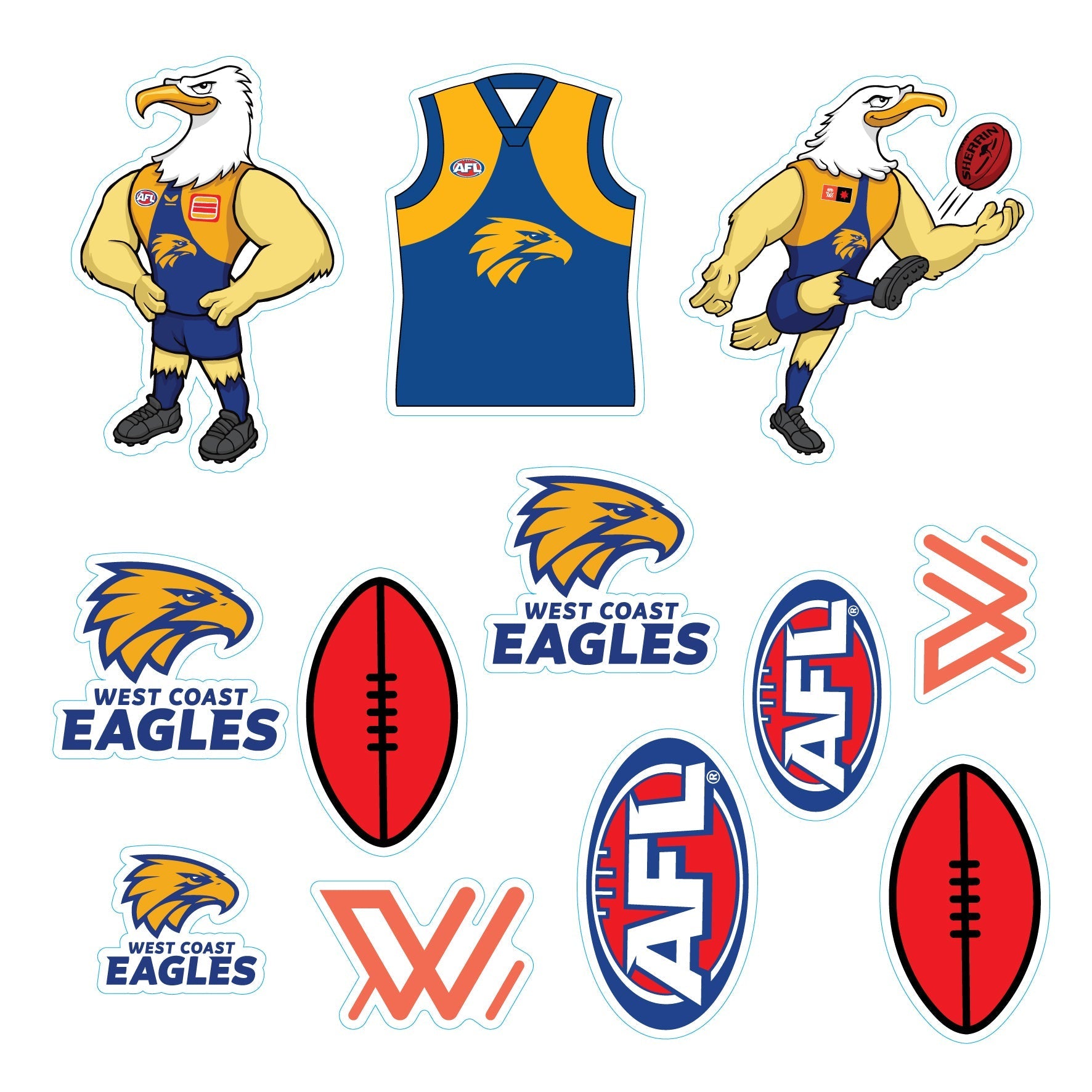 (20-PACK) AFL Licensed Individual Team Sticker Sheets - Choose Your Team!