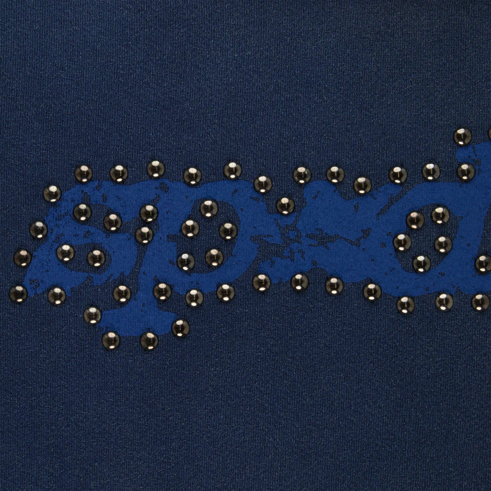 Sp5der Blue Studded Punk Hoodie