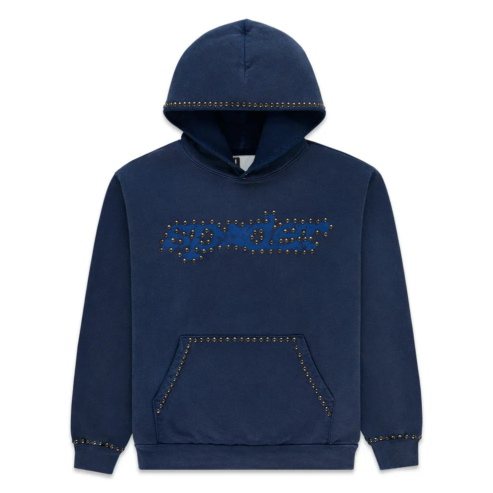 Sp5der Blue Studded Punk Hoodie