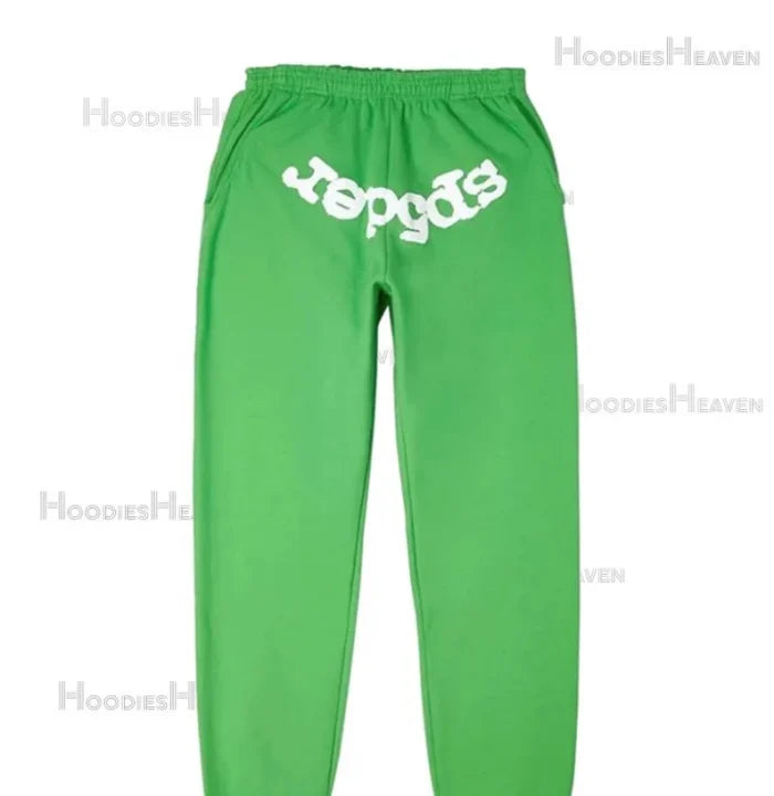 Sp5der White Printed – Green Tracksuit